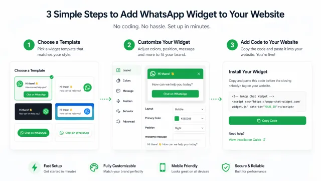 WhatsApp widget on a small business website