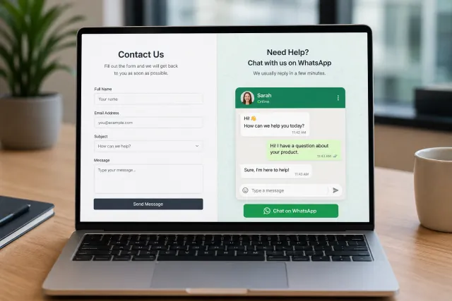 WhatsApp widget and contact form comparison